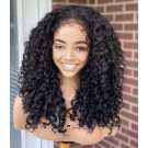 Meka- Wand curls 13*6 HD lace front wig Curly hairline Brazilian virgin human hair Pre-plucked 