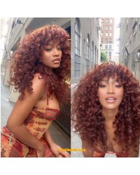 Emily95-Brazilian virgin wanded curl 360 wig with bangs