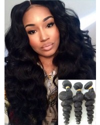 Mongolian virgin 3 bundles loose wave hair weaves