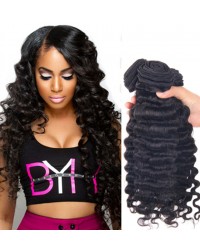 Brazilian virgin 4 bundles deep wave hair weaves