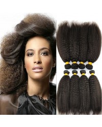 4 bundles kinky straight machine wefts Brazilian virgin