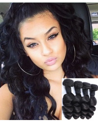 Brazilian virgin 4 bundles loose wave hair wefts 