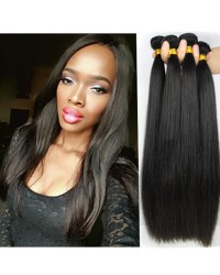 Chinese virgin 4 bundles silky straight hair weaves