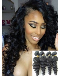 Mongolian virgin 4 bundles loose wave hair wefts 