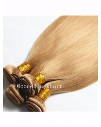 4 bundles Brazilian virgin silky straight blonde color #27