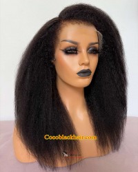 Whitney-NEW Afro Curl hairline HD Lace front wig Brazilian virgin human hair 