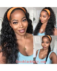 Rudy 08-Headband wigs beachy wave Brazilian virgin human hair 