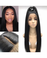 Bess-Brazilian virgin Yaki straight Full lace silk top wig