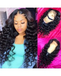 Emily38-Pre plucked Brazilian virgin beyonce wave 360 wig 