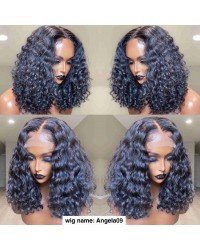 Angela 09-5x5 HD lace closure wig bomb deep wave 10A grade Brazilian virgin human hair 