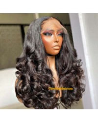 Lara-Bouncy curls 13x6 HD Lace Wig Brazilian human hair Pre plucked hairline
