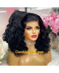 Tammy-Bouncy wave 13x6 lace front wig Brazilian virgin human hair Pre plucked 