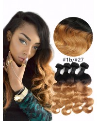 4 bundles Brazilian Virgin Body wave 1B/27 Ombre Hair Wefts