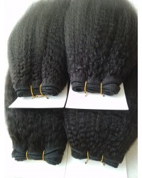 Brazilian virgin Italian Yaki 4 bundles hair wefts