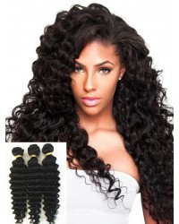 Chinese virgin 3 bundles deep wave hair weaves