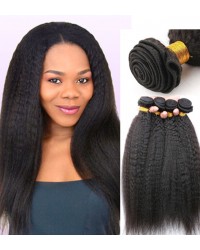 4 bundles kinky straight machine wefts Chinese virgin