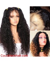 Emily09-Brazilian virgin curly wave 360 lace frontal wig 