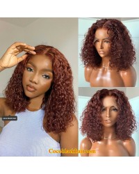 Emily94-Hand painted custom colored Curly 360 wig Pre plucked hairline