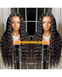 Angela 06-5x5 HD lace closure wig Deep Wave 10A grade Brazilian virgin human hair 