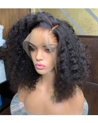 Alice-Pre plucked deep wave bob 13x6 glueless lace front wig Brazilian virgin human hair