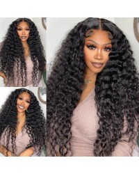 Jayda-13x6 HD Lace Deep Wave Pre plucked Brazilian virgin human hair glueless lace front wig 