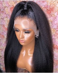 Nova 05-Kinky straight Brazilian virgin 13x6 wig glueless lace front Pre plucked hairline