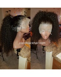 Emily12-Brazilian virgin kinky curly 360 lace frontal wig 