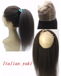 Brazilian Virgin Italian Yaki Kinky straight 360 Lace Frontal 