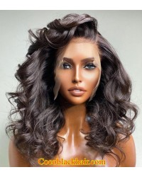 Danny-Brazilian virgin loose wave full lace wig Natural color pre plucked hairline 