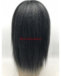 Myrtis-Brazilian virgin hair with grey mixed full lace wig