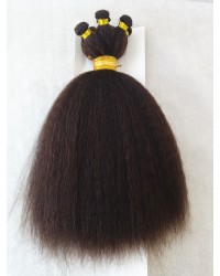 Indian remy kinky straight hand tied wefts