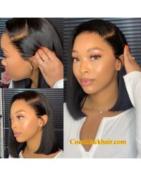 Mandy-HD lace front Bob wig Brazilian virgin human hair Pre plucked & bleached knots