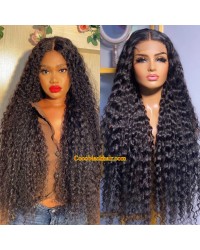 Angela 47-5x5 HD lace closure wig Water Wave Brazilian virgin human hair Pre-plucked