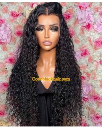 Laila-HD Lace 13x6 Wig Deep Curly Brazilian human hair glueless lace front wig Pre plucked