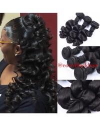 Brazilian virgin 3 bundles loose wave hair weaves