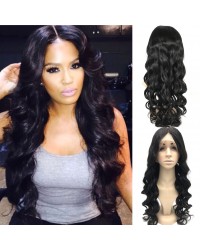 Nelly-Brazilian virgin hair loose wave middle part full lace wig