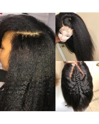Mona-Brazilian virgin hair Italian yaki full lace silk top wig for black women 