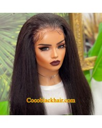 Lucy06-Wear and Go Wig Virgin Human Hair Pre Cut HD Lace Wig kinky straight