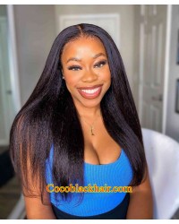 Lucy06-Wear and Go Wig Virgin Human Hair Pre Cut HD Lace Wig kinky straight