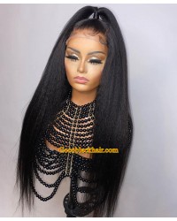 Angela 49-5x5 HD lace closure wig Italian yaki Brazilian virgin human hair 
