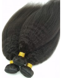 3 bundles kinky straight machine wefts Brazilian virgin