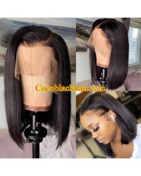 Bose-Pre plucked blunt cut bob 13x6 wig Brazilian virgin human hair 
