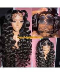 Jada-HD Lace 13x6 lace front wig Lush Wave Brazilian virgin human hair Pre plucked 