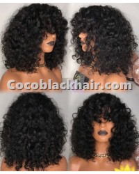 Emily51-Pre plucked Brazilian virgin natural curls 360 wig 