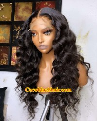 Angela 20-5x5 HD lace closure wig Ocean wave Brazilian virgin human hair Pre plucked hairline