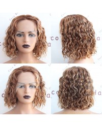 Yonce-Highlight Curly Bob Remy Human Hair T-Part Wig