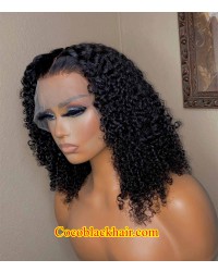 Lana-Transparent lace front wig Tight Deep Curl Brazilian virgin human hair pre plucked hairline 