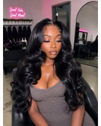 Nelly-Brazilian virgin hair loose wave middle part full lace wig