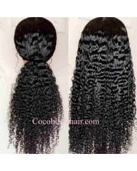 Nova-Deep curly Pre plucked Brazilian virgin 13x6 glueless lace front wig 