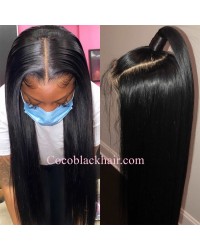 Nova 02-Silky straight Brazilian virgin 13x6 wig glueless lace front Pre plucked hairline